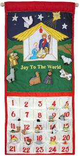 Traditional Nativity Advent Calendar with "Joy To The World"